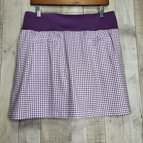 Puma Power Shape Dry Cell Golf Skirt With Pockets. Purple And White. Size XL - Picture 2 of 11